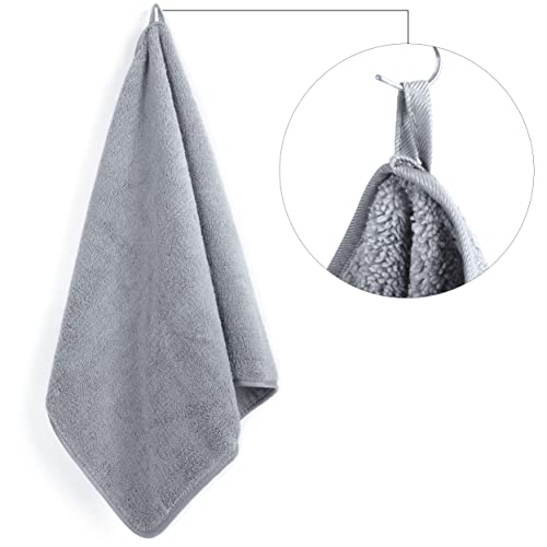 POLYTE Quick Dry Lint Free Microfiber Hand Towel, 16 x 30 in, Set of 4 (Gray) - color: Gray