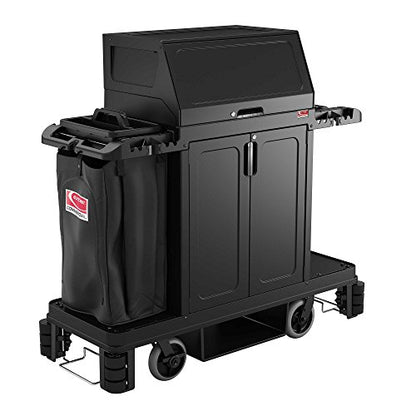 Suncast Commercial Locking Hood for Housekeeping Carts, Secure and Durable Accessory for Securing Supplies, Easy Installation, Black - style: Locking Hood