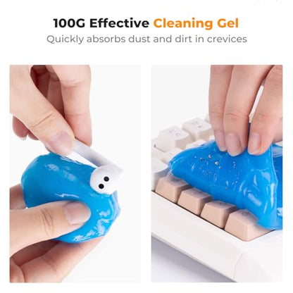 K&F CONCEPT 6-in-1 Laptop Computer Keyboard Cleaner - Screen Cleaning Kit All-in-One with Gel & Spray Solution for MacBook and Other Computers