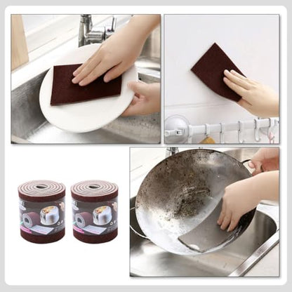 FRCOLOR Multi-Function Emery Scrub Sponges 2 Rolls Household Dishwashing Replaceable Nano Carborundum Sponge Kitchen Cleaning Tool