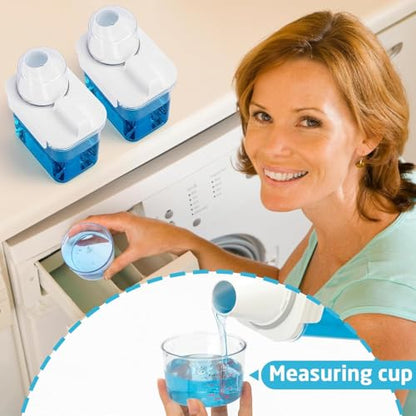Laundry Detergent Dispenser-2 Pack, 51 oz Detergent Dispenser with 4 Removable Labels, Laundry Soap Dispenser for Laundry Room Organization and Storage, BPA Free & PET Plastic Clear - size: 51 oz