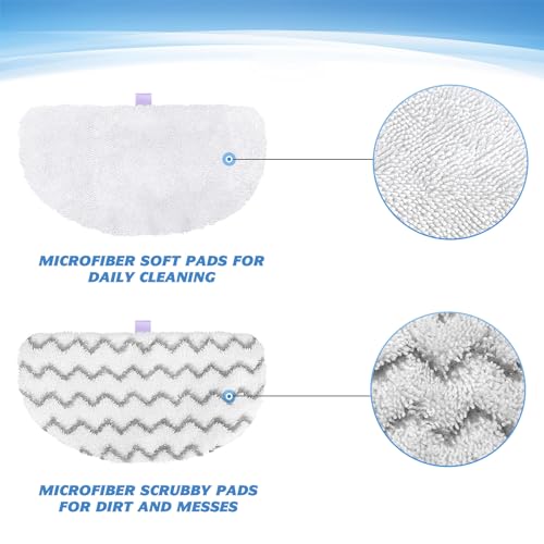 2 Pack Replacement Steam Mop Pads Compatible with Bissell PowerFresh Steam Mop, Fits Models 1940, 1806, 1544, 1440, Microfiber Scrubbing Pads for Sealed Hard Floors (1 Scrub + 1 Soft) - color: White – 2 Pack (Scrub + Soft)