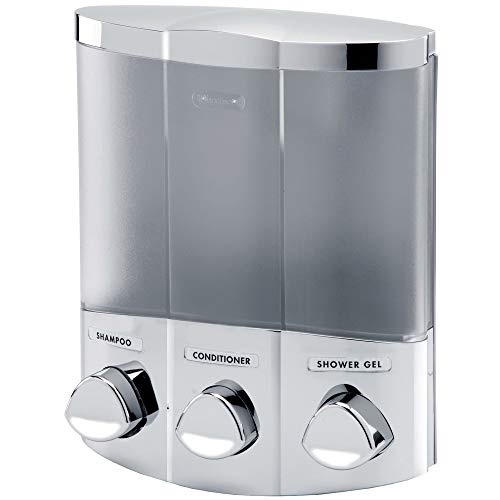 Better Living Products 76344-1 Euro Series Trio 3-Chamber Soap and Shower Dispenser, Chrome (Pack of 6) - size: 3-Chamber (Pack of 6)