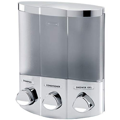 Better Living Products 76344-1 Euro Series Trio 3-Chamber Soap and Shower Dispenser, Chrome (Pack of 6) - size: 3-Chamber (Pack of 6)