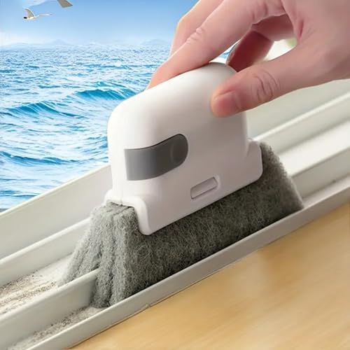 2PCS Crevice Cleaner 2-in-1 Groove Cleaning Tool - Window Frame & Door Track Brush - Handheld Sill Gap Scrubber for Home & Boat Cleaning