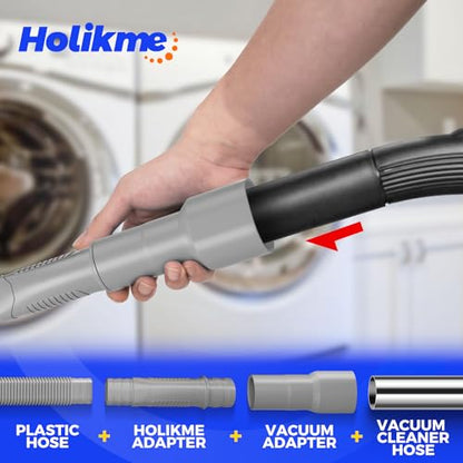 Holikme Dryer Vent Cleaner Kit Dryer Lint Vacuum Attachment Brush, Lint Remover, Dryer Vent Vacuum Hose Replacement Parts,Duct Cleaning, Grey - color: Gray