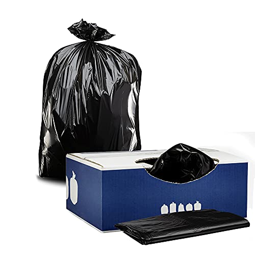 Plasticplace 32-33 Gallon Trash Bags │ 1 Mil │ Black Heavy Duty Garbage Can Liners │ 33” x 39” (100 Count) - size: 100 Count (Pack of 1)