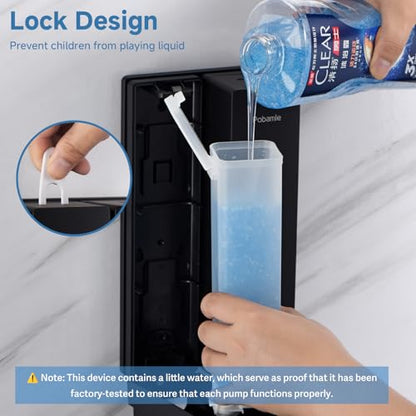 Shampoo Dispenser for Shower - Shower Soap Dispenser Wall Mounted No Drill - Shampoo Body Wash Dispenser 2 Chamber - Easy Install for Bathroom Hotel Black 800ml - color: Black