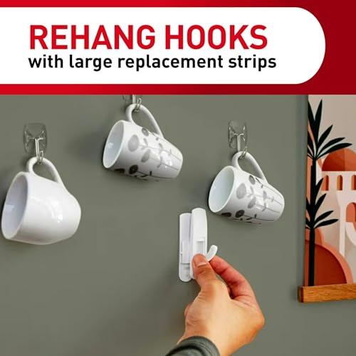 Command Indoor Large Replacement Strips, Holds up to 5 lb, 40 Adhesive Strips – Damage-Free Wall Hanging Refill, Re-Hang Large Hooks for Home Décor and Wall Décor - size: 40 Strips