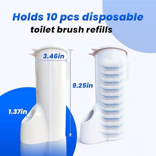 2 Packs Toilet Wand Caddy Holder (Holder Only, No Wand), Disposable Brush Kit, Stand Toilet Cleaning Starter Kit, Wall Mounted Storage Caddy. - color: Pearl White