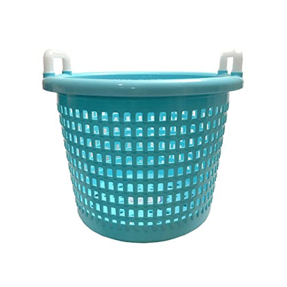 Heavy Duty Fish Basket - Aqua Blue, Washable with Handle - Perfect for Multiple Needs, Durable & Versatile"