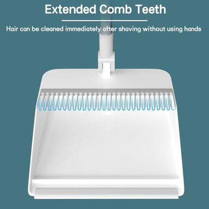 VINGAA Broom and Dustpan Set,Standing Broom and Dustpan Set,Broom and Dust Pan Set with Long Handle,180° Rotating Indoor Broom and Dustpan Set,with Comb Teeth,for Office Lobby,Living Room,Garden