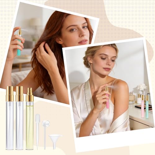 Mini Glass Spray Bottle 20pcs 10ml Clear Spray Bottle Empty, Fine Mist Refillable Mini Perfume Spray Bottle, Perfume Atomizer, Travel Spray Bottle For Hair, Small Empty Sample Containers Portable - style: Spray Bottle10ml-20P