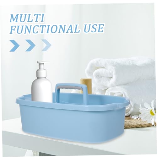 ORFOFE Portable Cleaning Tool Organizer Basket with Handle Large Capacity Abs Storage Tote for Bathroom Dorm Kitchen and Household Supplies Multiuse Caddy for Toiletries and Cleaning Equipment