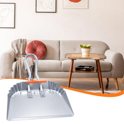 Mumufy 4 Pack Industrial Metal Dustpan 12" Heavy Duty Dust Pan with Handle Handheld Dustpan Wide Scooper Dust Debris Sweeping Tool Precision Edge Ideal for Cleaning Indoor Outdoor Surfaces (Silver) - color: Silver