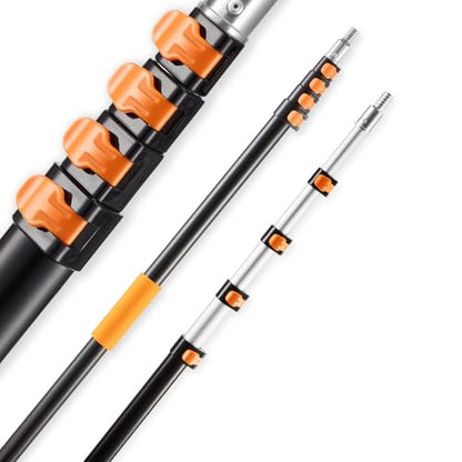 VEVOR Telescopic Extension Pole, 4.66-19 FT Multi-Purpose Extendable Pole, Sturdy Aluminum Alloy Paint Pole Extension with Flip-Lock Design, High Reach Roller Stick for Painting, Dusting and Cleaning - style: 5-19 FT