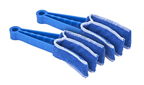 Blind Cleaner Duster Tool, Fan Blade Cleaner, Air Duct Cleaning Tools, Blue Window Blinds Cleaner with Microfiber Sleeve for Fans, Window Blinds, Vents, Shutters…(2 Pack -Superio) - size: 2
