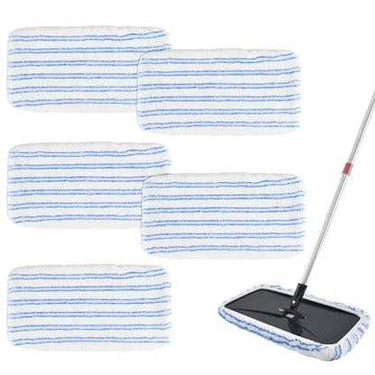 5 Pack Mop Heads Replacements for Ocedar Hardwood Floor 'N More Microfiber Mops,Terry Cloth Mops Refills 15 x 8 Flat Dust Mop Pads for O Cedar mop,Washable&Reusable Mopping Pads (Handle Not Included) - size: 5 Pack