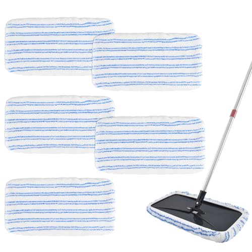 5 Pack Mop Heads Replacements for Ocedar Hardwood Floor 'N More Microfiber Mops,Terry Cloth Mops Refills 15 x 8 Flat Dust Mop Pads for O Cedar mop,Washable&Reusable Mopping Pads (Handle Not Included) - size: 5 Pack