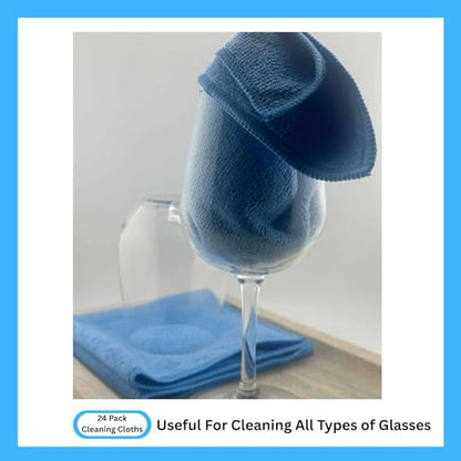 Microfiber Cleaning Cloth for Kitchen & households, Towels for Cars. (300gsm) (Pack of 24 Blue) - color: Blue
