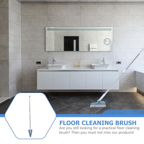 Bathroom Floor Cleaning Brush Long Handle Hard Bristle Tile Scrub Brush Dark Blue Multi-Purpose Floor Cleaner for Bathtub and Toilet Cleaning