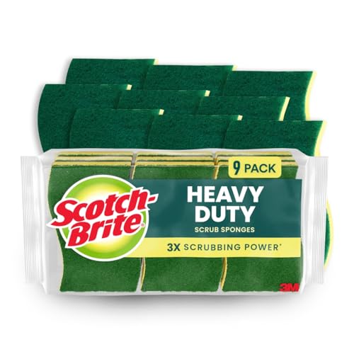 Scotch-Brite Heavy Duty Scrub Sponges, For Washing Dishes and Cleaning Kitchen, 9 Scrub Sponges - size: 9 Scrub Sponges