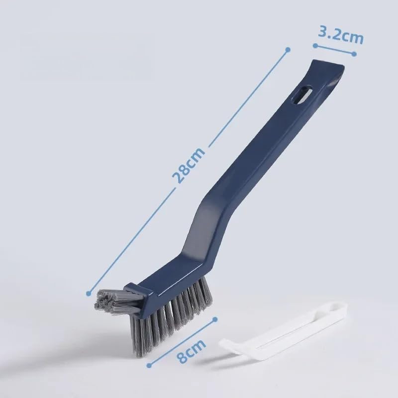 3 in 1 Multi-Function Hard Bristle Crevice Cleaning Brush with Cleaning Clamp and Scoop for Kitchen Bathroom Floor Wall Vehicle Blue (White) - color: White