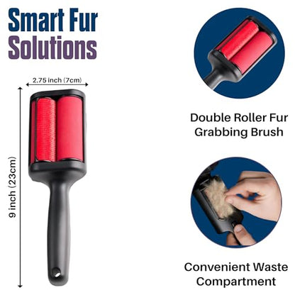 CPHUSA Roller Pet Hair Remover - Reusable Lint Roller Cat and Dog Hair Remover, Portable Multi-Surface Pet Hair Remover for Furniture, Couches, Carpets, Clothing & Bedding