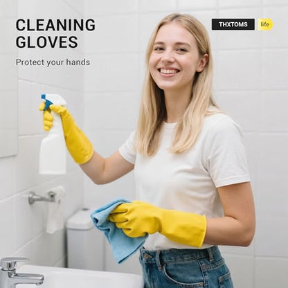 10 Pairs Rubber Cleaning Gloves, Reusable Household Dishwashing Gloves for Women Men, Kitchen and Bathroom Cleaning, Gardening, Pet Care, Extra Thickness, 20 Mil, 13", Heavy Duty, Non-Slip, L - color: 10 Pairs, size: Large