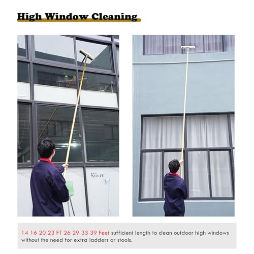 Professional Window Cleaning Kit with Extendable Pole, Ideal for High-Rise Buildings and Large Glass Surfaces - size: L 8M (26' 2inch)
