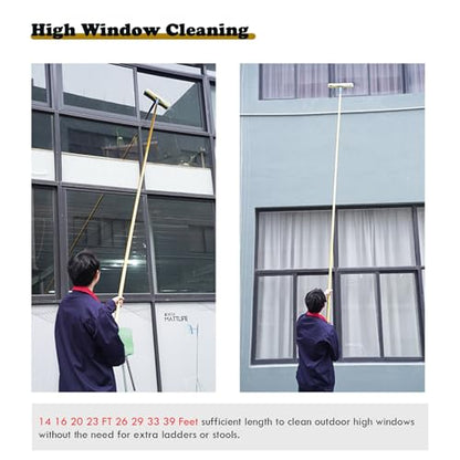 Professional Window Cleaning Kit with Extendable Pole, Ideal for High-Rise Buildings and Large Glass Surfaces - size: L 8M (26' 2inch)