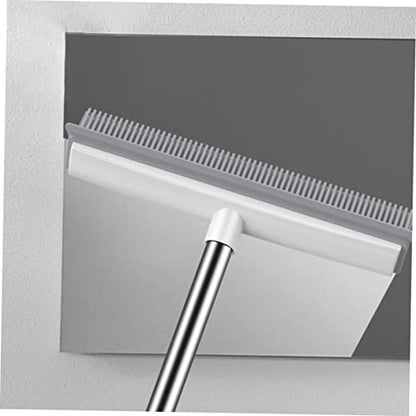 Fur Remover Brush with Long Handle for Easy Floor Cleaning Dual-use Rubber Brush for Pet Hair and Stubborn Stains Wood Floors and Carpets and Practical Household Cleaning Tool
