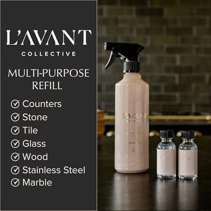 L'AVANT Collective Luxury Multipurpose Surface Cleaner Concentrate | All Purpose Cleaning Spray Refill, Plant-Based & Non-Toxic | Makes 48 Fl Oz, EPA Safer Choice | 3 Fl Oz | Blushed Bergamot - size: 1 Fl Oz (Pack of 3)