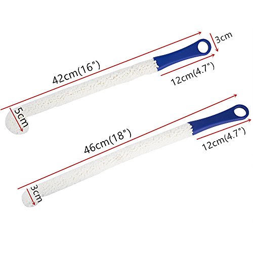 LJDJ Bottle Cleaning Brush - Set of 2 Flexible Bottle Scourer - Multi-Function Household Cleaning Tools for Cleaning of Wine Decanters, Goblets, Glasses, Cups - color: 2-pcs Standard