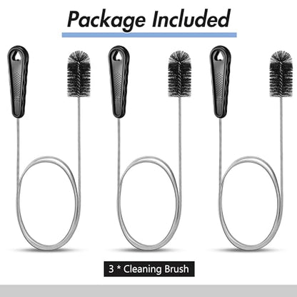 3 Pcs Condensate Trap Flexible Drain Brush, 48 Inch AC Drain Line Cleaning Brush for AC & HAVC Condensate P Trap, Black - color: Black, size: 48 Inch