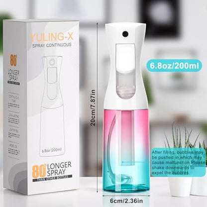 hair spray bottle, ultra-fine spray continuous spray bottle (200ml/6.8oz), used for hair design, vegetation, cleaning and skin care - empty, reusable (Gradient) - color: Gradient