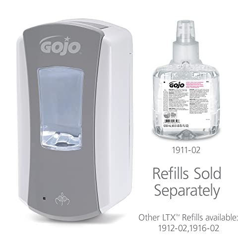 GOJO LTX-12 Touch-Free Foam Soap Dispenser, Gray/White, for 1200 mL GOJO LTX-12 Soap Refills (Pack of 1) - 1984-04 - color: Gray/White