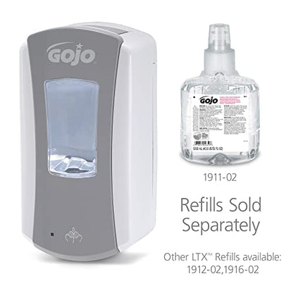 GOJO LTX-12 Touch-Free Foam Soap Dispenser, Gray/White, for 1200 mL GOJO LTX-12 Soap Refills (Pack of 1) - 1984-04 - color: Gray/White