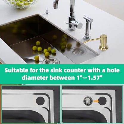 Soap Dispenser for Kitchen Sink, Built in Sink Soap Dispenser, Countertop Soap Dispenser Pump with 47" Extension Tube kit, No Need to Fill Little Bottle Again, Golden - color: Golden