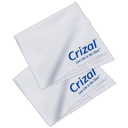 Crizal Eyeglass Cleaning Cloths –2 Pack Premium Microfiber – Designed & Tested for AR-Coated Lenses – Trusted by Optical Professionals - color: Cloth, 2 Pack