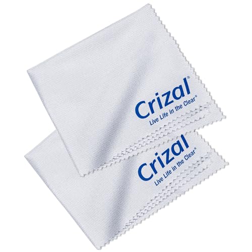 Crizal Eyeglass Cleaning Cloths –2 Pack Premium Microfiber – Designed & Tested for AR-Coated Lenses – Trusted by Optical Professionals - color: Cloth, 2 Pack
