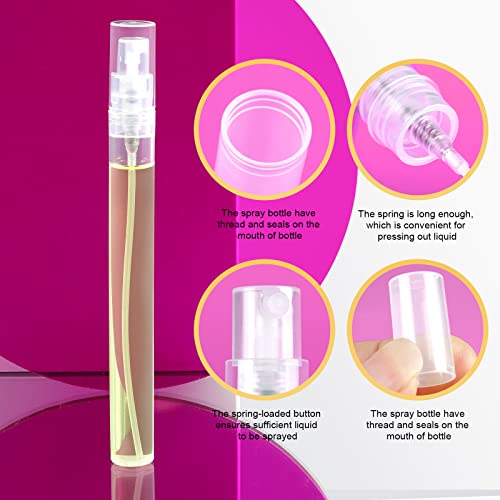 Teenitor Mini Spray Bottle 20PCS, 10ml Perfume Bottle Empty Perfume Atomizer, Plastic Perfume Travel Refillable Sample Bottle, Fine Mist Spray Bottles - size: 10ml