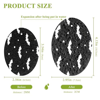Bats Flying Halloween Dish Scrub Sponges Kitchen Non Scratch Reusable Compressed Cellulose Sponge Hanging for Household Cleaning Washing Dishes Pots and Pans 3 Pack - color: Pattern18