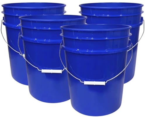 House Naturals 5 Gallon Premium HPDE Plastic Bucket - Made in USA Food Grade Storage Container, BPA Free All Purpose Pail (4, Reflex Blue) - color: Reflex Blue