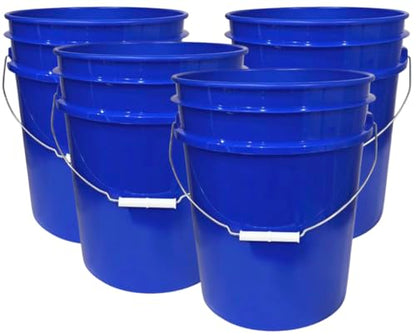 House Naturals 5 Gallon Premium HPDE Plastic Bucket - Made in USA Food Grade Storage Container, BPA Free All Purpose Pail (4, Reflex Blue) - color: Reflex Blue