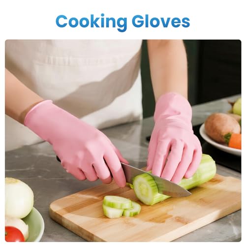 Borje Nitrile Disposable Gloves, Latex & Powder-Free, Food Safe, Cleaning, Esthetician, Cooking, Pink, Small, 100 Count - size: Small, style: Pink of 100