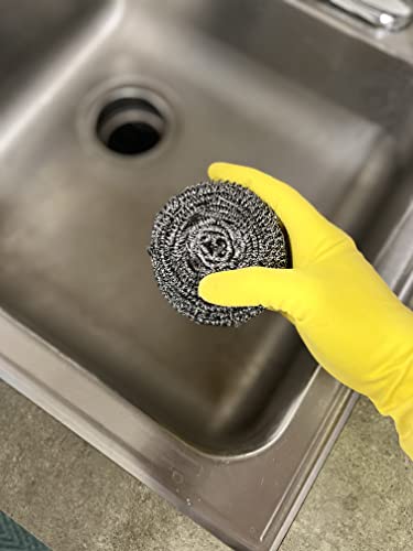 24 Count | KingSeal Stainless Steel Scrubbers, Scrub Pads, Heavy Duty, 50 gram Weight, Individually Wrapped - 2 Packs of 12 Scrubbers - size: 2 Pack of 12 each per Pack