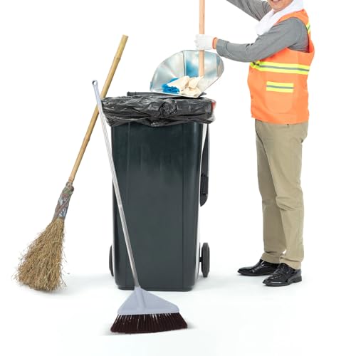 Heavy-Duty Floor Sweeper Broom with Long Handle Soft Bristles for Indoor Outdoor Use Wide Sweeping Area for Efficient Cleaning Patio Garage Kitchen Office and Lobby Floors