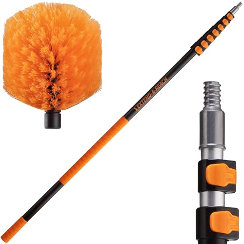 5-30 ft Cobweb Duster with Extension Pole // 30+ Foot High Reach Spider Web Cleaner Cobweb Brush for Outdoor & Indoor Web Cleaning // Lightweight & Sturdy Telescopic Pole // The Ultimate Dusting Kit