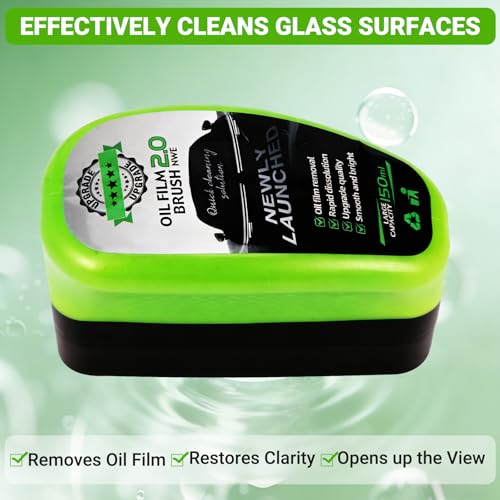 Clear Vision Glass Cleaner,2PCS,-Oil Free Car Glass Brushes, Upgrade 2.0 Cleaner, Automotive Oil Film Cleaning Brush for Car Windows, Clearvision Cars Windshield Cleaner Tool